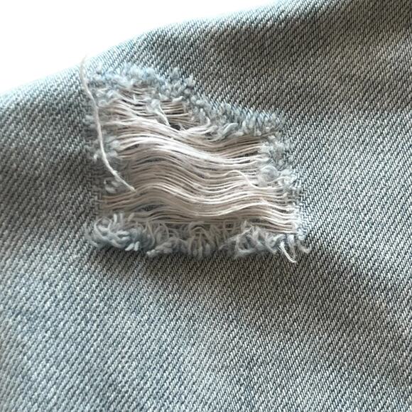 Simply Bee Denim Jacket Plus Size Jean Embroidered Eagle Butterflies Distressed - Picture 8 of 9